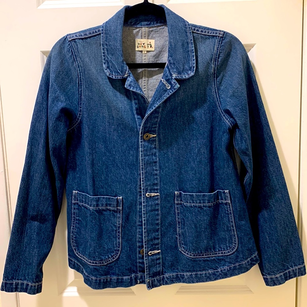 Hey Gang Chore Coat  in dark wash- size 0 or xs